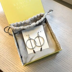 NWT Kendra Scott Nalani Open Frame Earring Rhodium Metal